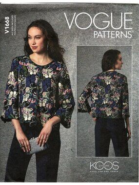 Vogue V1668 Misses S to XL Koos Couture Lined Jacket  New Uncut Sewing Pattern